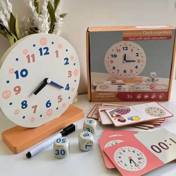Horloge Éducative en Bois pour Enfants - Image 2
