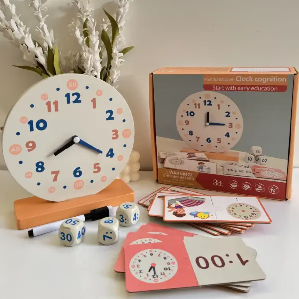 Horloge Éducative en Bois pour Enfants